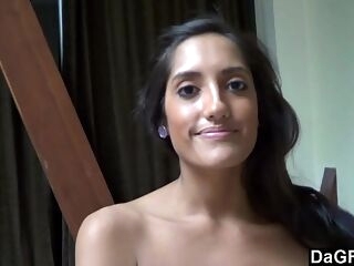 Pov tear up with a handsome latina during a audition