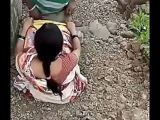 Cheating Indian Wife Drills Lover outdoors while Spouse at work