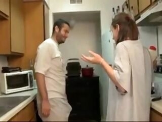 step-brother and sister blowjob in the kitchen