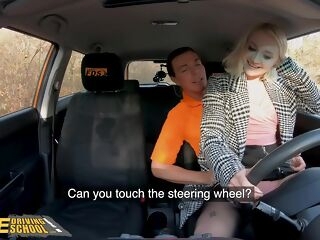 Faux Driving School Platinum-blonde Marilyn Sugar in Ebony  Sex in Car